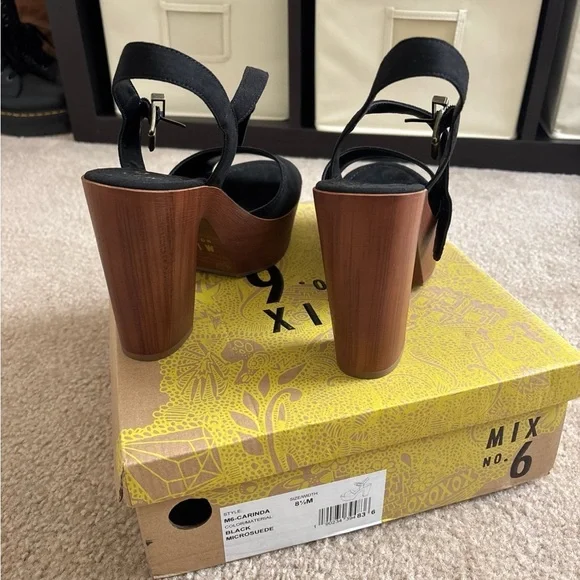 Mix No. 6 Black and Brown Platform Sandals - Picture 3 of 7